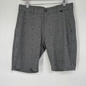 TravisMathew Mens‎ Grey Palm Tree Print Performance Golf Shorts Size 32 Stretch